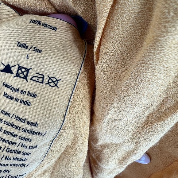 Leon & Harper Rhina Tie Belted Front Button Mini Dress In Yellow - Picture 5 of 6